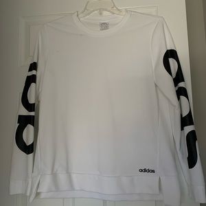 Adidas white sweater with logos